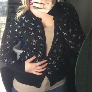 bow/scissors cardigan